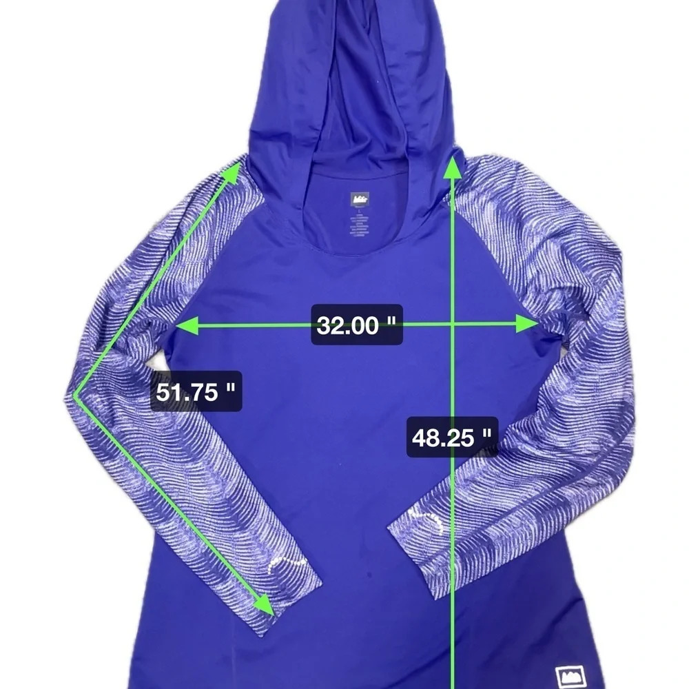REI purple hooded long sleeve athletic outdoors top